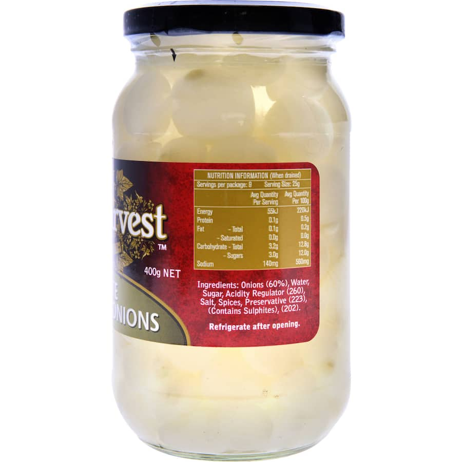 Crisp silverskin pickled onions, perfect for enhancing cocktails, cheese platters, sandwiches, and salads. Vegetarian-friendly.