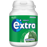 Extra Chewing Gum Spearmint, 46 sugar-free pieces in a portable pack for fresh breath and improved oral health.