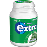 Extra Chewing Gum Spearmint pack with 46 sugar-free pieces for fresh breath and improved oral health on-the-go.