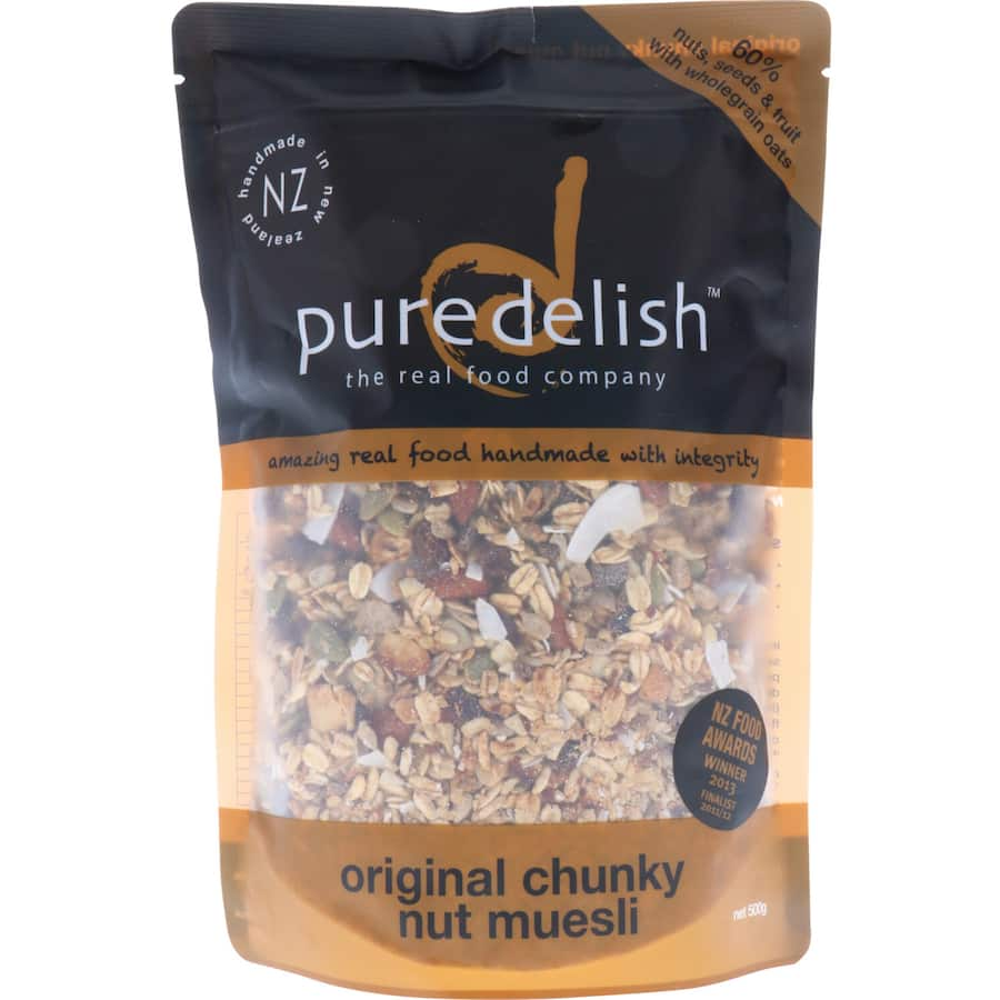 A delicious blend of crunchy nuts, wholesome grains, and fruits for a high-fiber, energizing breakfast or snack.