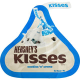 Hershey's Kisses Cookies & Cream chocolates with creamy center and crunchy cookie bits, perfect for sharing and indulgence.