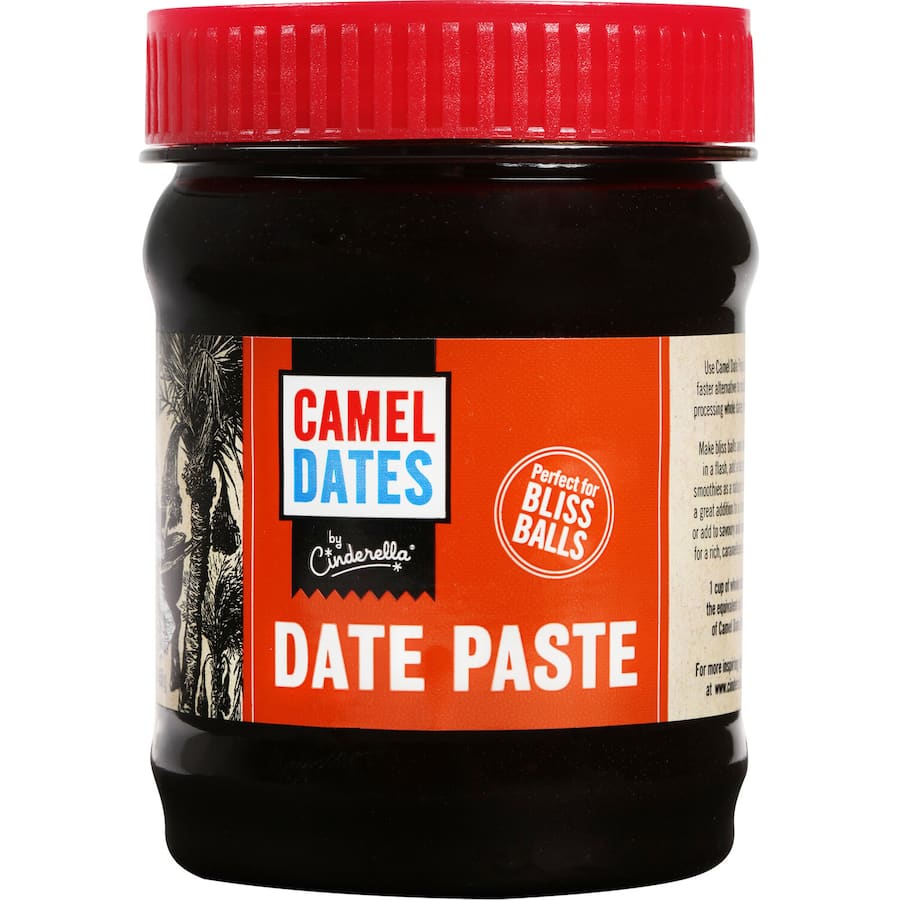 Smooth, all-natural Camel Dates Paste in a jar, perfect for baking, smoothies, and healthier sweetening options.