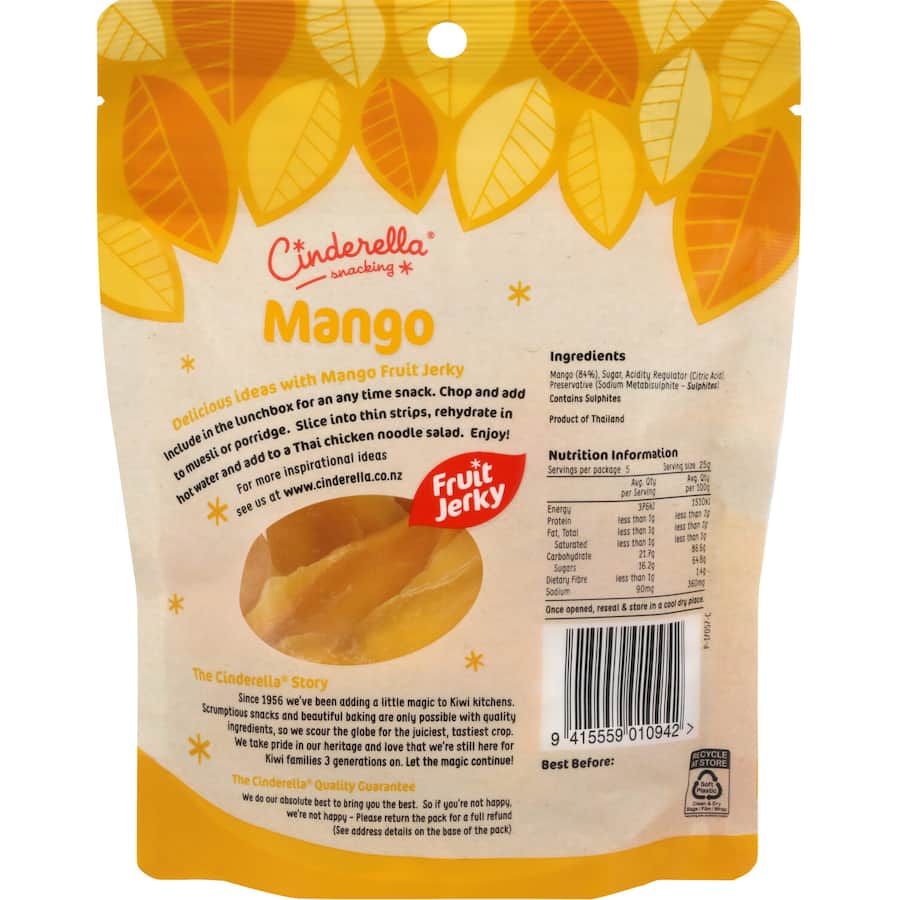 Dried Cinderella mango slices, sweet and flavorful, perfect for snacks or enhancing recipes with a tropical touch.