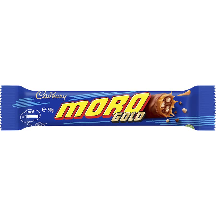 Cadbury Chocolate Bar Moro Gold featuring rich chocolate and crunchy biscuit pieces, perfect for satisfying sweet cravings.