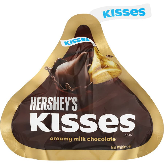 Hershey's Kisses Chocolates Creamy Milk, smooth milk chocolate kisses wrapped in foil, ideal for sharing or indulging.