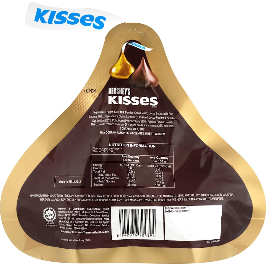 Hershey's Kisses Chocolates Creamy Milk: smooth milk chocolate treats wrapped in foil, perfect for sharing or indulging.