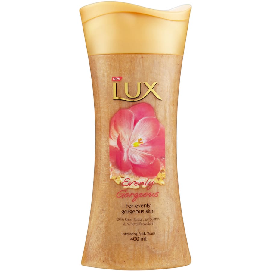 Lux Body Wash Evenly Gorgeous features a triple-ingredient blend for gentle exfoliation and deep hydration with a luxurious fragrance.