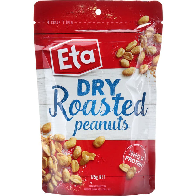 Crunchy Eta Peanuts Dry Roasted, a healthy snack rich in protein and fiber, perfect for on-the-go or enhancing dishes.