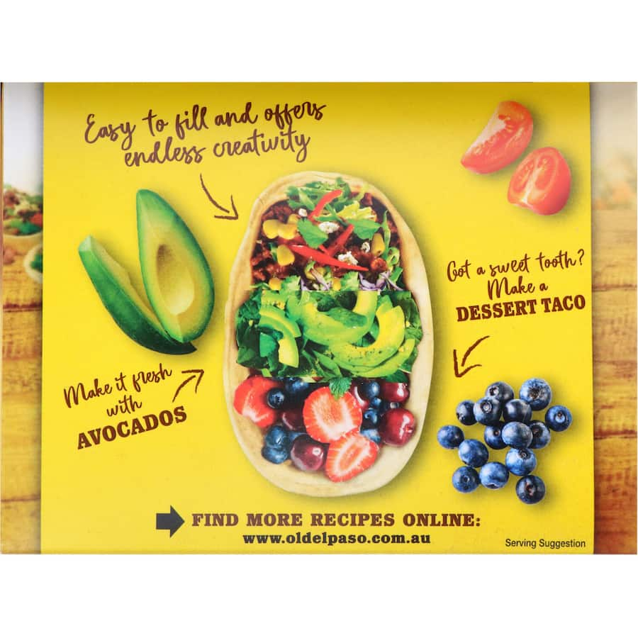 Old El Paso Stand N Stuff Soft Taco Kit featuring upright tortillas for easy filling and a mild seasoning mix for family-friendly meals.