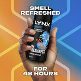 Lynx Anarchy For Him Deodorant Body Spray showcasing a bold scent of pomegranate and sandalwood for 48-hour freshness.