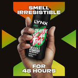 Lynx Africa Deodorant Body Spray featuring mandarin and sandalwood, offering 48-hour odour protection in eco-friendly packaging.