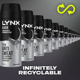 Lynx Black Antiperspirant Deodorant offers 72-hour sweat protection with a seductive cedarwood and frozen pear scent.