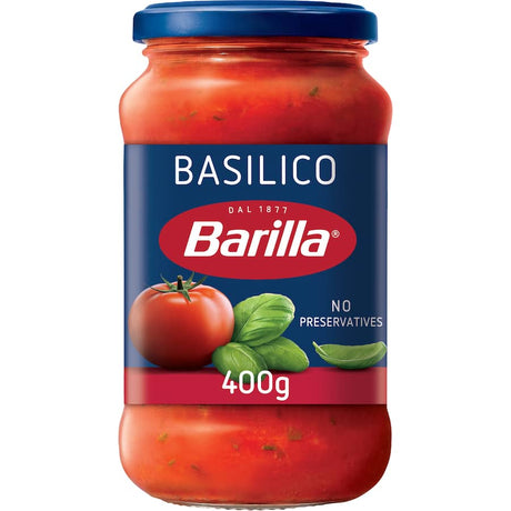 Rich tomato basil pasta sauce made with sun-ripened Italian tomatoes and aromatic basil for authentic Italian flavor.