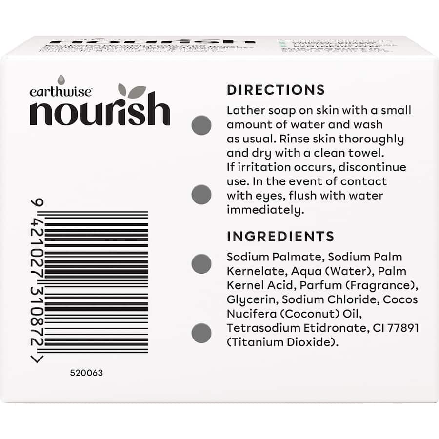 Luxurious Earthwise Nourish Soap with coconut and gardenia for gentle cleansing and exfoliation, crafted in New Zealand.