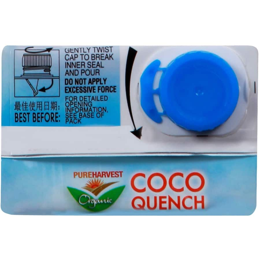 Pureharvest Coconut Milk Coco Quench, a creamy dairy-free beverage with organic coconut, calcium, and vitamin D.