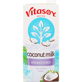 Vitasoy Coconut Milk Unsweetened in a carton, offering rich, creamy texture perfect for cooking and baking.