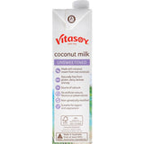 Creamy Vitasoy Unsweetened Coconut Milk, ideal for curries and baked goods, delivers a tropical flavor in every sip.