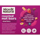 Nice & Natural Nut Bars Mixed Berry with roasted nuts and mixed berries, offering protein, fiber, and low sugar for a healthy snack.