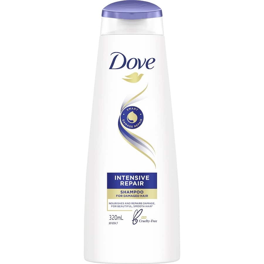 Dove Intensive Repair Shampoo revitalizes damaged hair with keratin actives for immediate repair and long-lasting nourishment.