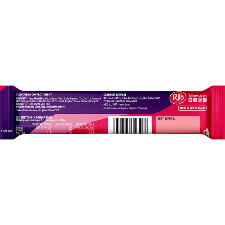 Colorful rolls of Fabulicious Sherbet Fizz, bursting with radical raspberry flavor and fizzy sensation, perfect for candy lovers.