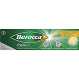 Effervescent tablet with mango and orange flavor, boosting energy and mental clarity with essential vitamins and minerals.
