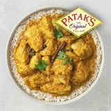 Patak's Simmer Sauce Korma Curry Kit, perfect for quick, authentic vegetarian Indian curry with aromatic spices.