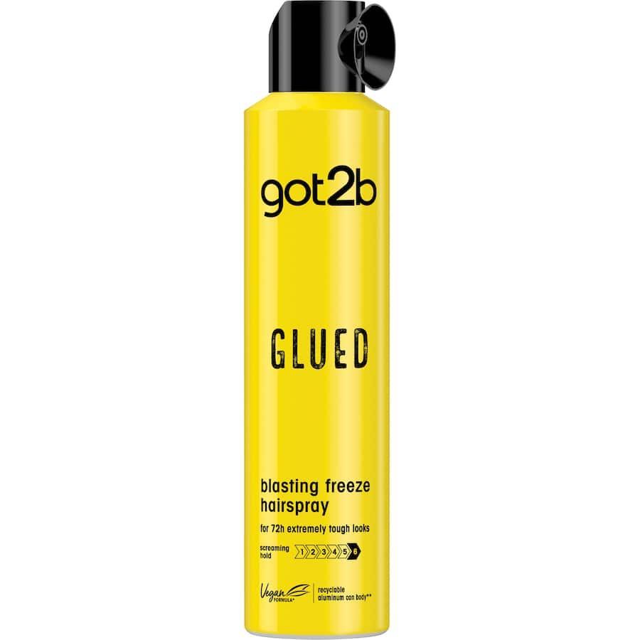 Got2b Hair Spray Glued, powerful freeze spray for maximum hold, ensures your hairstyle stays perfect all day long.