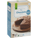 Chocolate cake mix from Woolworths with icing, made from premium ingredients for a rich, moist dessert in minutes.