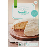 Woolworths Vanilla Cake Mix with Icing: a premium, versatile mix for a light and fluffy cake, perfect for any celebration.