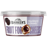 Barkers Blackberry & Brandy fruit paste in a jar, perfect for enhancing cheese boards with sweet sophistication.