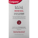 Colgate Optic White Renewal Toothpaste: Whitening formula with 3% hydrogen peroxide for a brighter, stain-free smile.