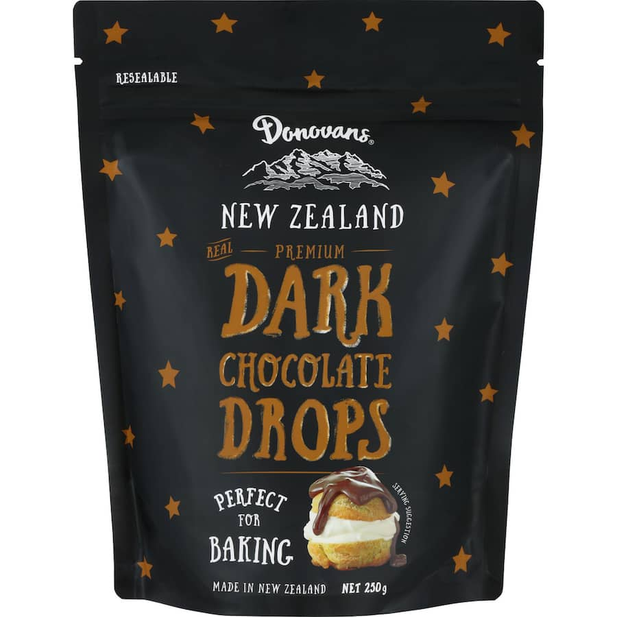 Rich dark chocolate drops for baking, snacking, and decorating, crafted for a smooth, indulgent experience.