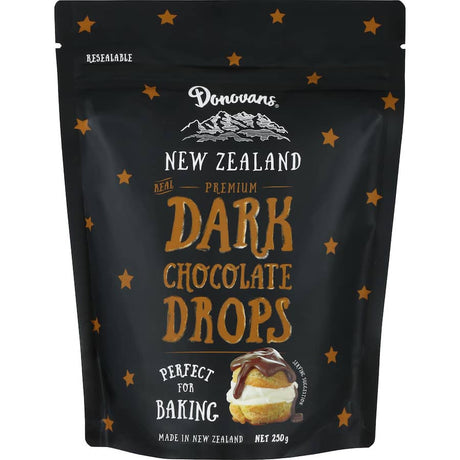 Rich dark chocolate drops for baking, snacking, and decorating, crafted for a smooth, indulgent experience.