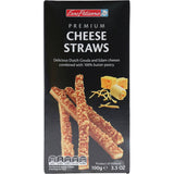 Gourmet cheese straws with rich flavor, perfect for snacks or paired with dips on charcuterie boards.