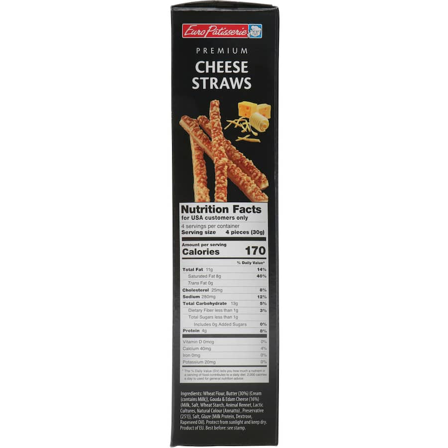 Gourmet cheese straws with rich flavor, perfect for snacks, dips, or charcuterie boards. Ideal for health-conscious snackers.