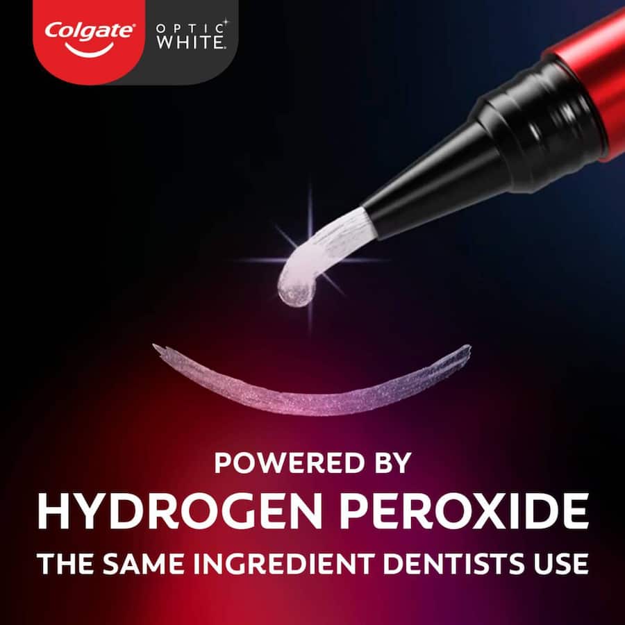 Colgate Optic White Pro Series Overnight Pen for whitening teeth while you sleep, featuring an enamel-safe, precise application formula.