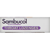 Sambucol Throat Lozenges featuring black elderberry and honey for natural throat relief and immune support.