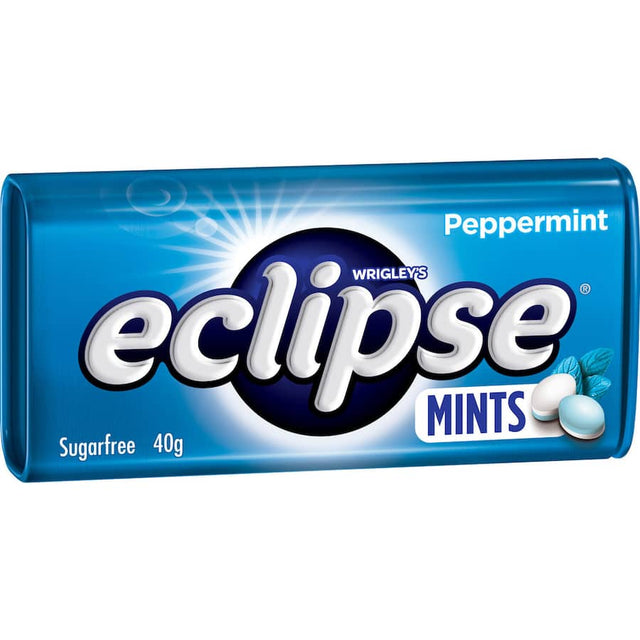 Eclipse Mints Peppermint, sugar-free mints for refreshing breath and cool flavor, perfect for on-the-go freshness.