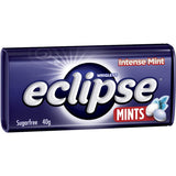 Eclipse Mints Intense Mint in a 40g tin, offering powerful, sugar-free breath freshening with a cool mouth sensation.