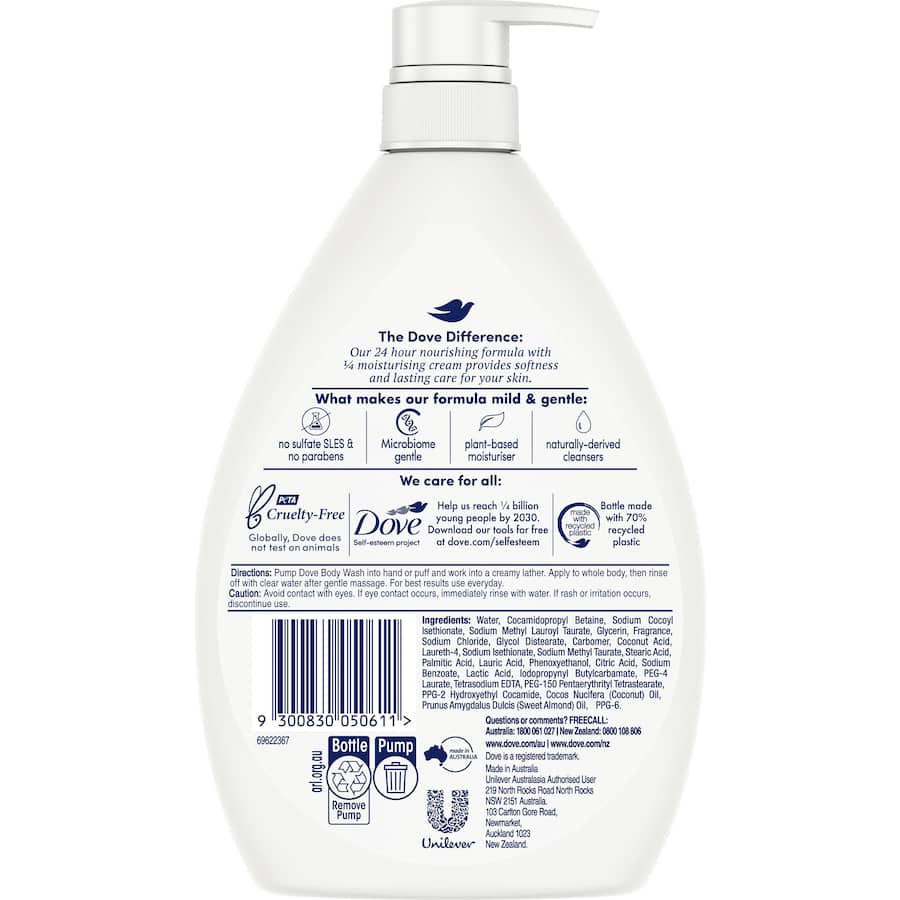 Dove Body Wash Restoring Coconut Almond Oil 1L
