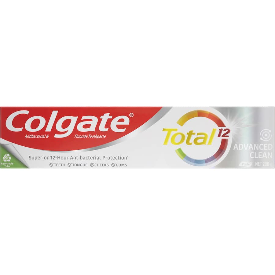 Colgate Total Antibacterial Toothpaste Value Pack offers 12-hour bacterial defense for optimal oral health and a brighter smile.