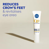 Nivea Q10 Power Eye Cream promotes youthful eyes, firming skin while reducing wrinkles and dark circles with Q10 and Creatine.