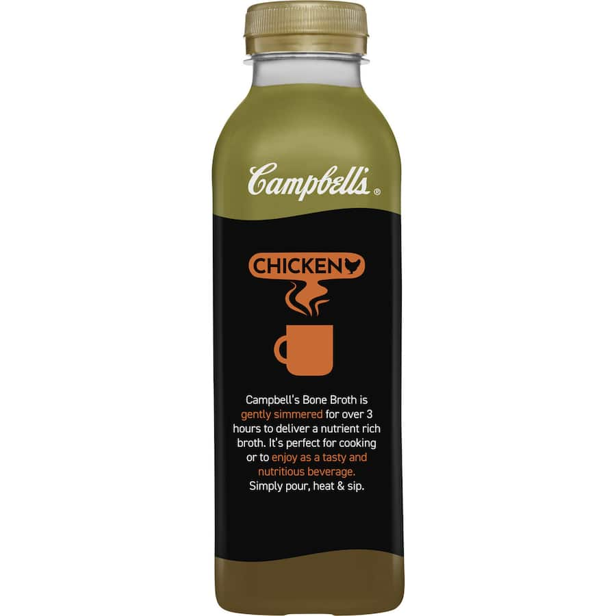 Campbell's Chicken Stock Bone Broth, a rich, nutrient-dense base for soups and stews made from free-range chicken.