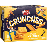 Crunchy roast chicken-flavored crackers, perfect for snacking, sharing, or dipping; made in New Zealand with quality ingredients.