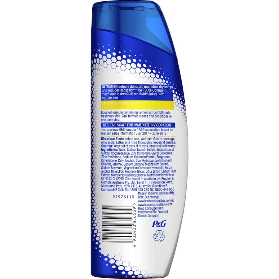 Head & Shoulders Ultra Men 2 In 1 Shampoo & Conditioner offers a refreshing formula that combats dandruff and oily scalp.