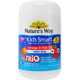 Chewable fish oil burstlets for kids, high in DHA, supporting cognitive health with fruity flavors and 99.9% sugar-free.