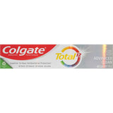 Colgate Total Antibacterial Toothpaste Advanced Clean provides 12-hour oral hygiene with micro cleaning particles for a healthier mouth.