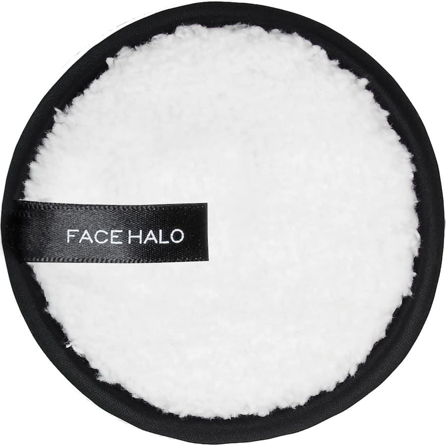 Eco-friendly Face Halo Make Up Remover pad, uses water to gently remove makeup, reusable, replaces 500 wipes, machine washable.