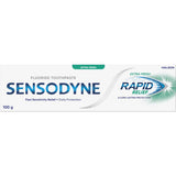 Sensodyne Sensitive Teeth Toothpaste for rapid relief from sensitivity, featuring extra fresh flavor for a clean brushing experience.