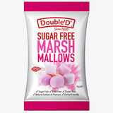 Sugar-free Double D Marshmallows, sweetened with stevia, offering fluffy, guilt-free indulgence without added sugar.